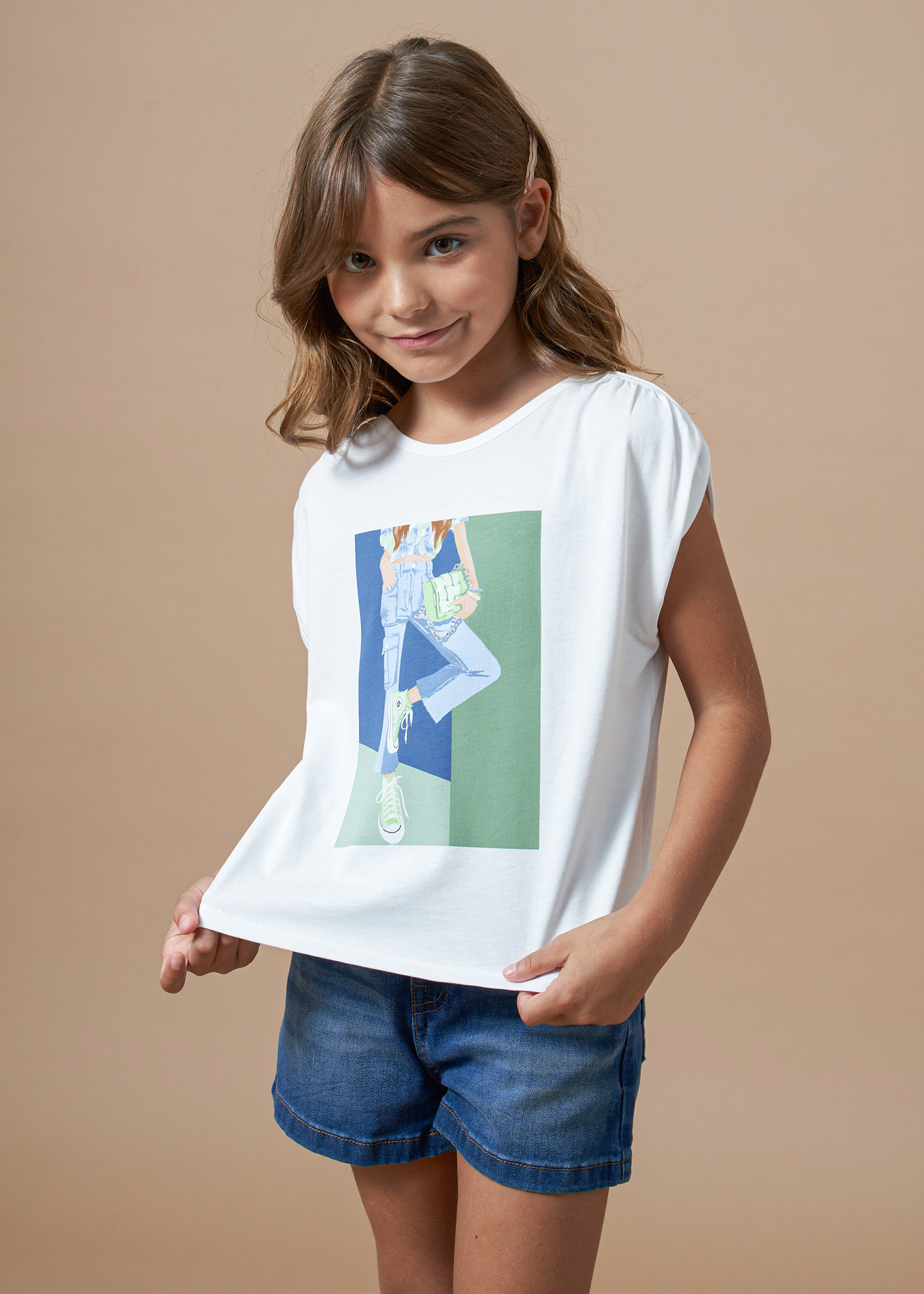 Camiseta estampada Better Cotton para meninas