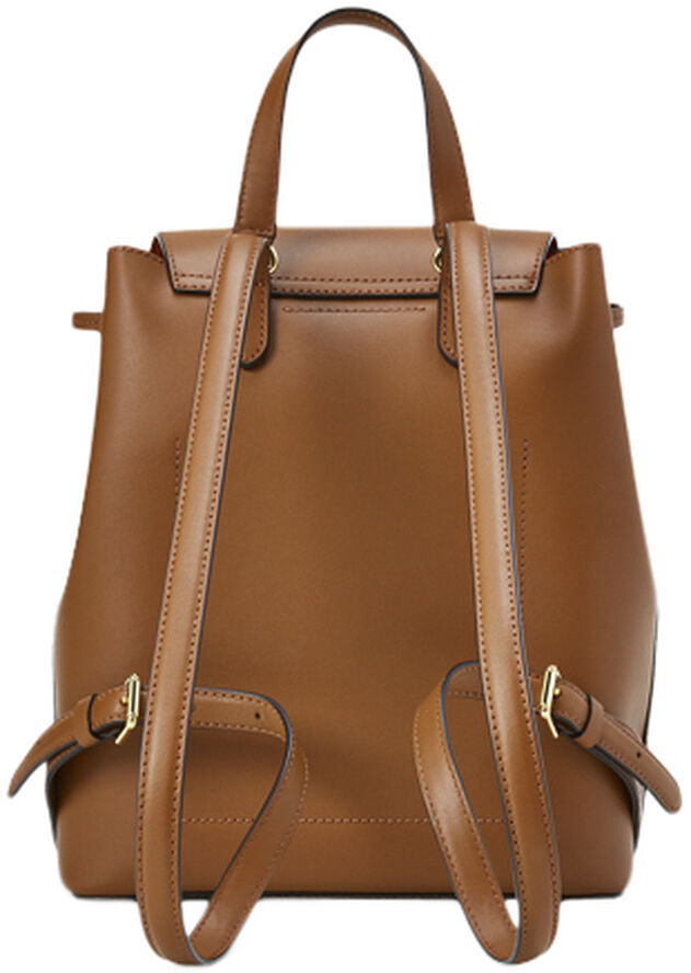 Lauren Ralph Lauren Drawstring Leather Backpack Brun