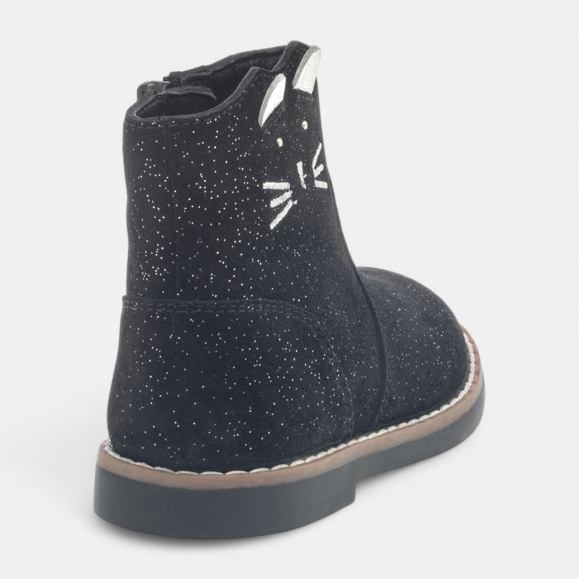 Bottines Fille en cuir noir