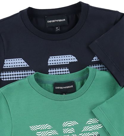 Emporio Armani T-shirts - 2-pak -  Grøn/Navy m. Logo