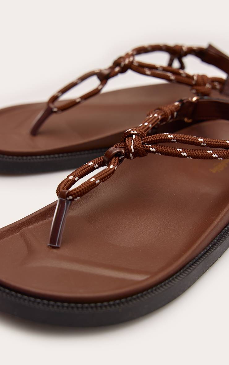 Chocolat Sandales À Semelle Intérieure En Corde Élastique