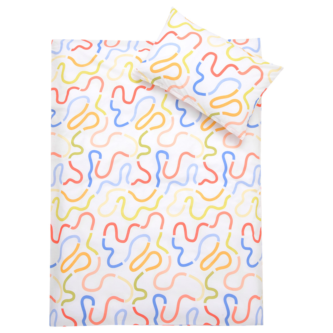 Topomini Bettwäsche 100 x 135 cm weiss / bunt