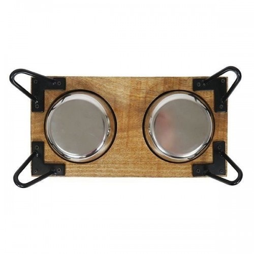 Comedouro duplo elevado para cães em bege Rosewood