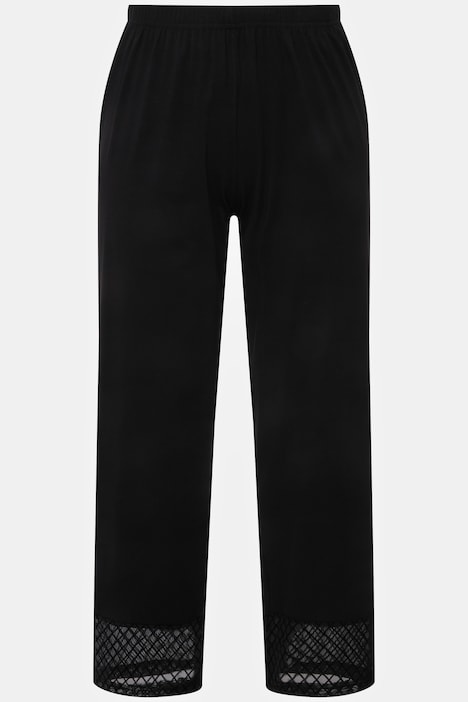 Pyjama, Samt-/ Mesheinsatz, V-Ausschnitt, Langarm