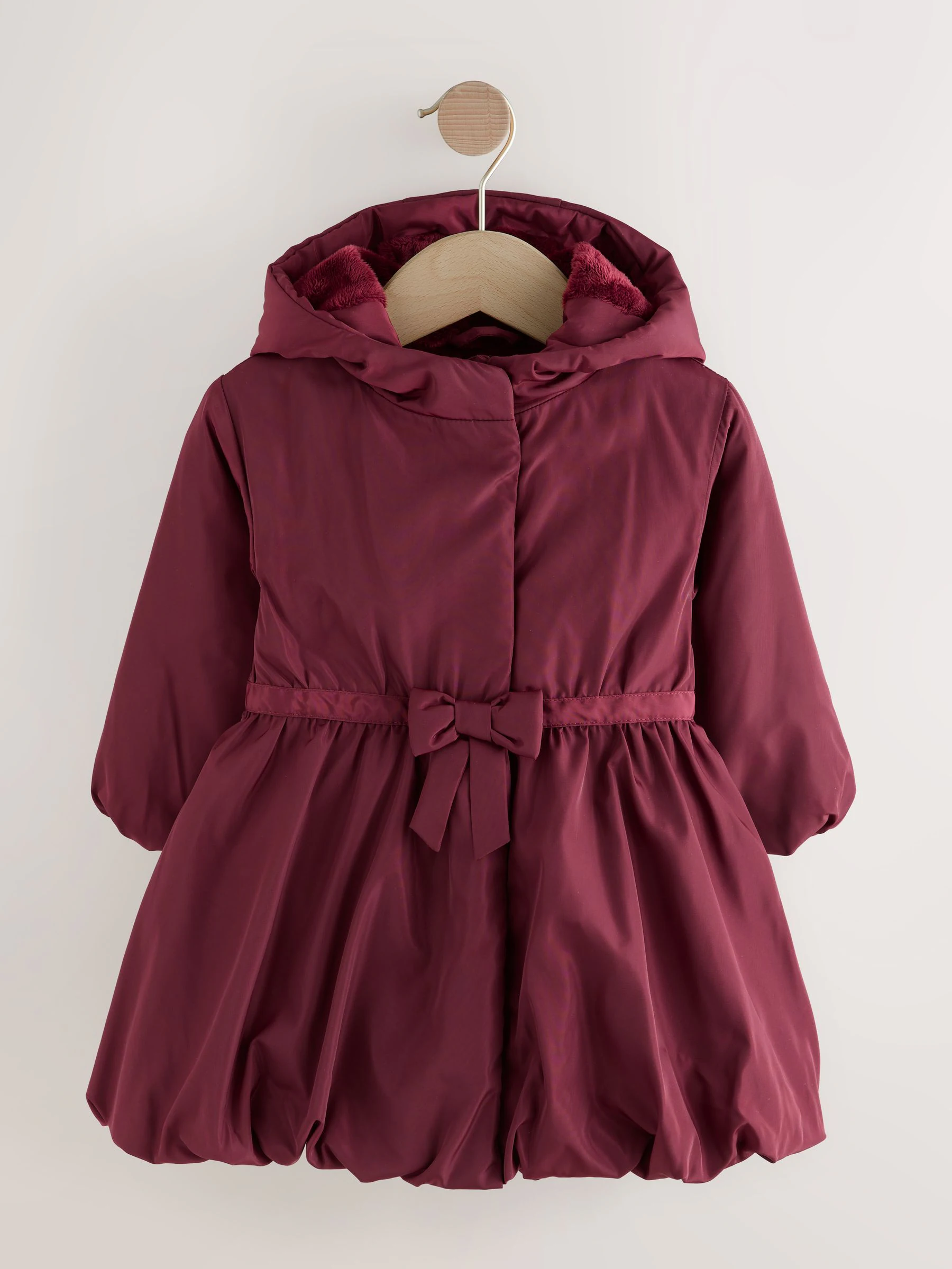Bordeauxrood - Regenbestendige jas met rok en strikdetail (3mnd -7jr)
