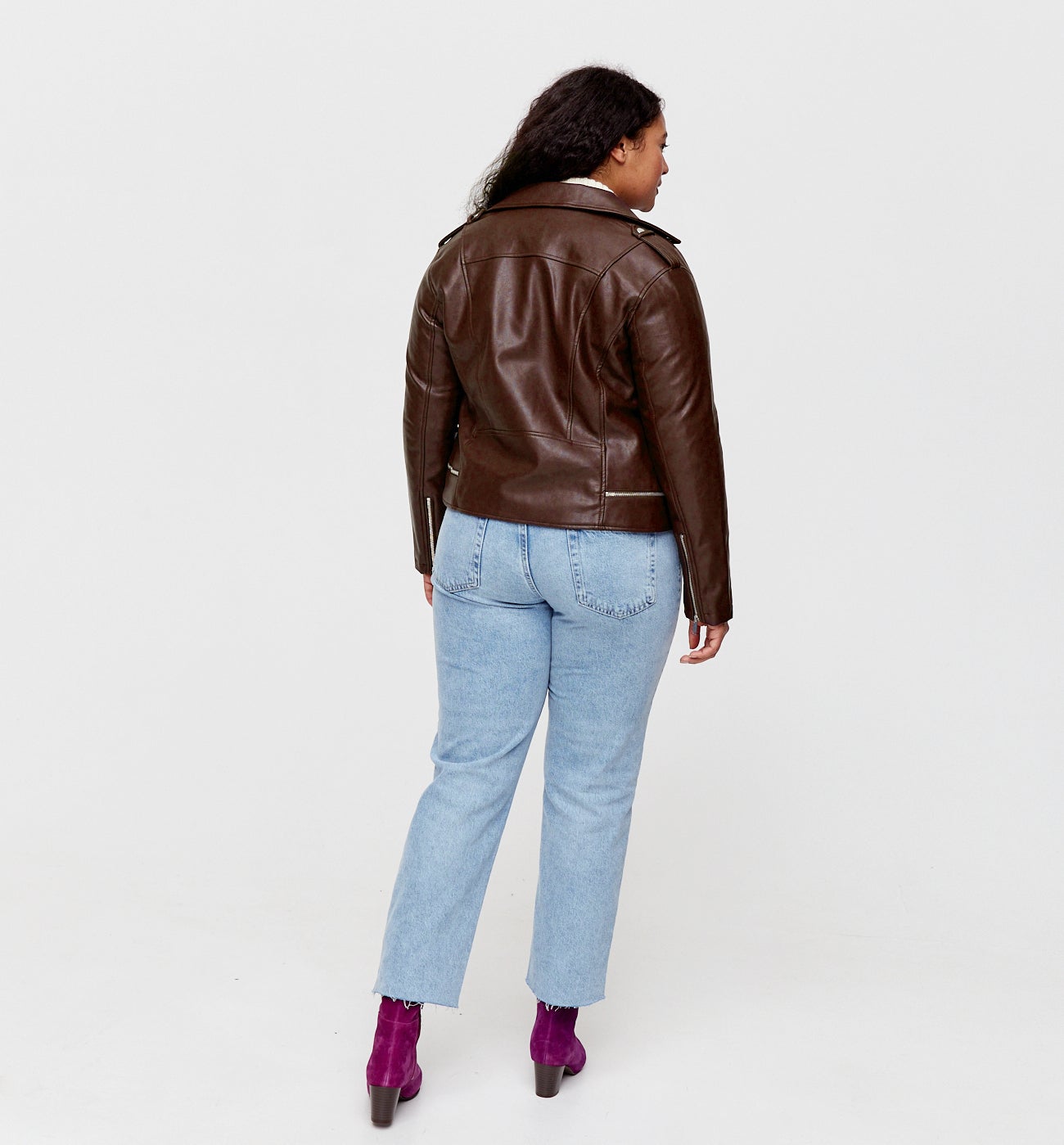 Blouson effet cuir Femme - Bordeaux