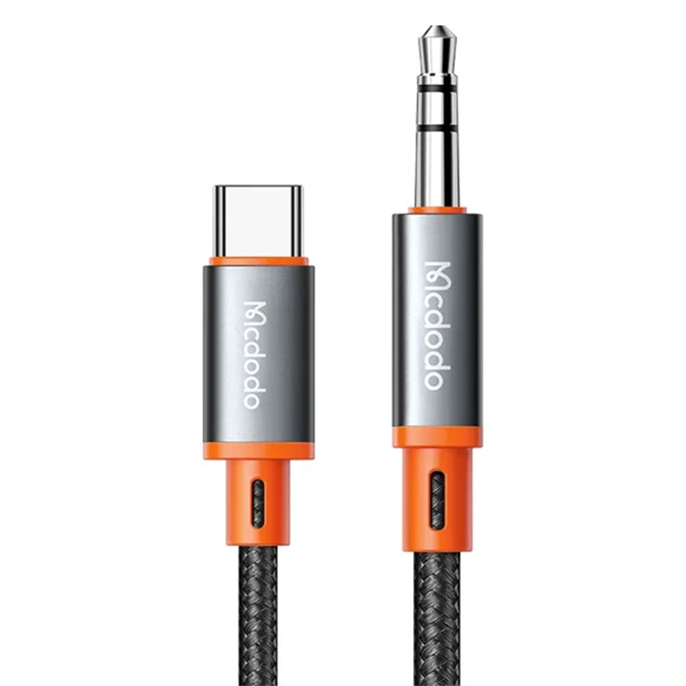 (1.8m) USB C auf 3.5mm Kopfhöreranschluss AUX Klinkenstecker Nylon Spiral Kabel - Schwarz