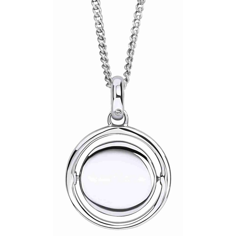 Collier cercle rotation et diamant pour enfant en argent 925