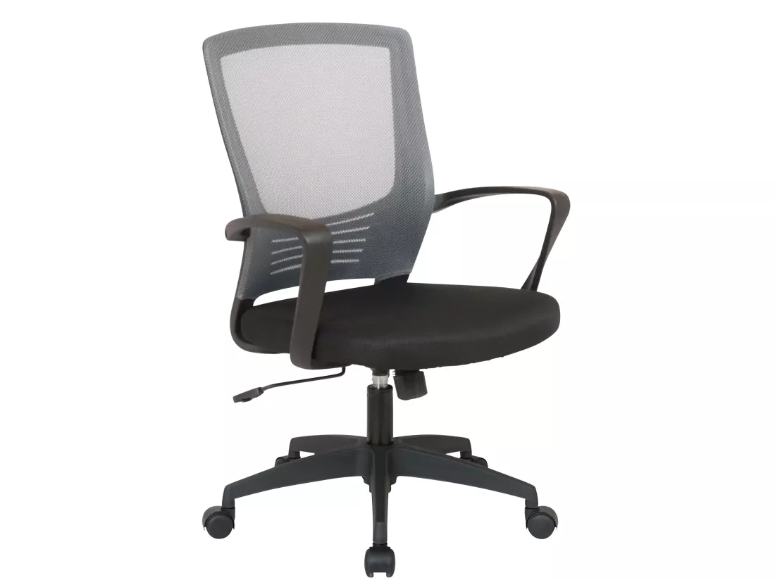 Chaise de bureau - Similicuir & Plastique - Noir / Gris - Kampen