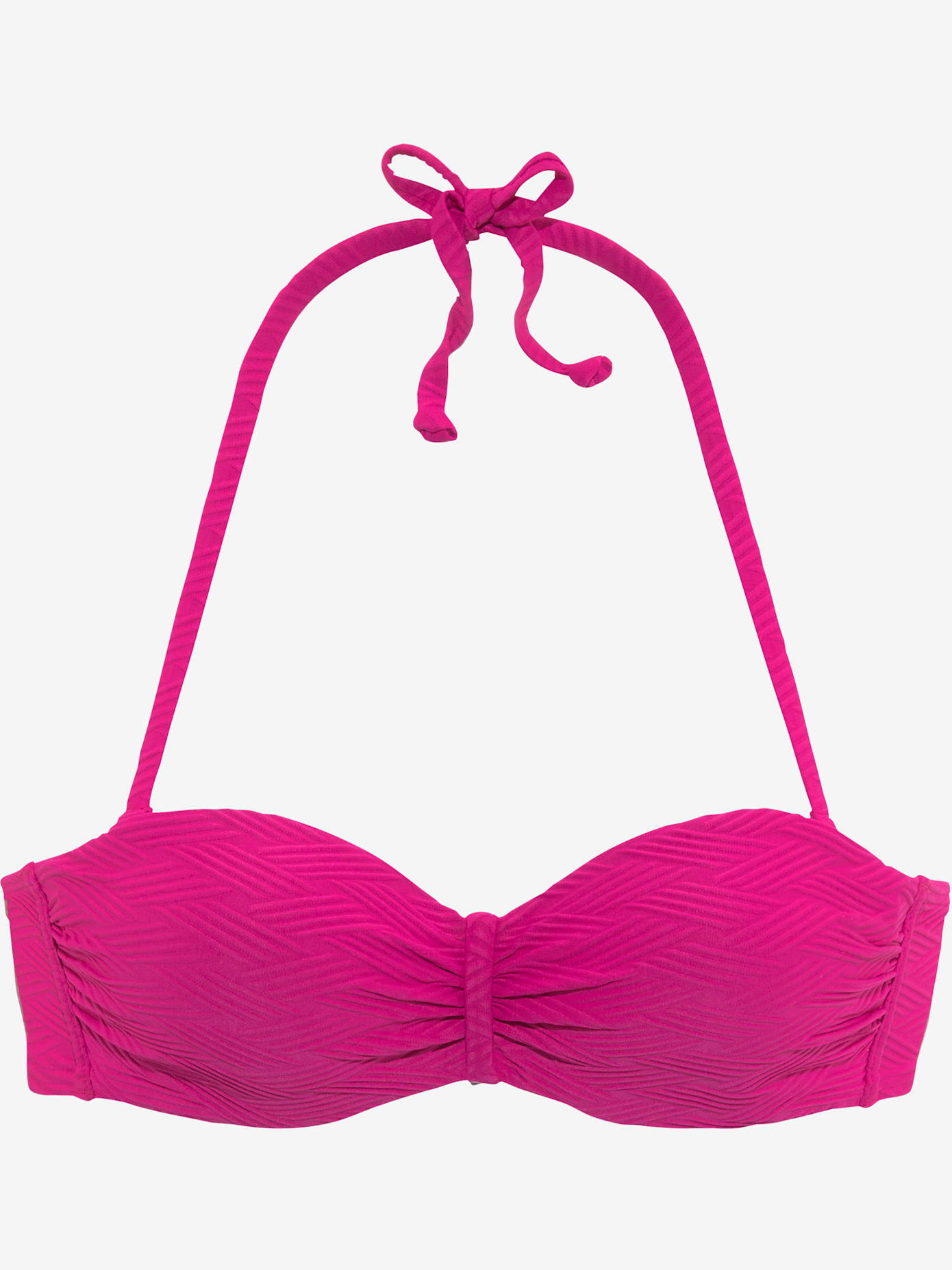 Haut de bikini bandeau à armatures matière structurée aux couleurs tendances