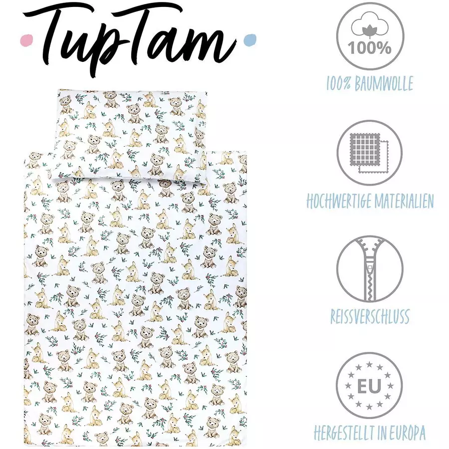 TupTam Kinder Bettwäsche Set 2-tlg braun