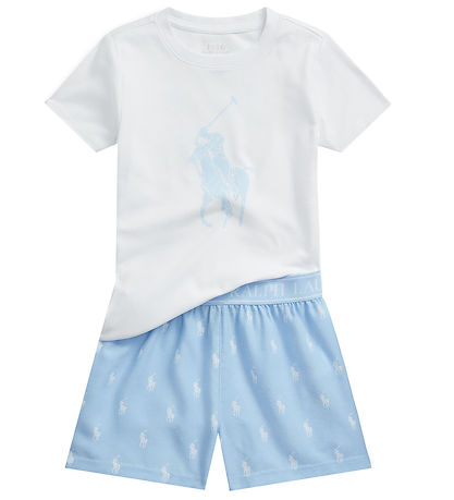 Polo Ralph Lauren T-Shirt/Shorts - Elite Blue/Weiß m. Logos