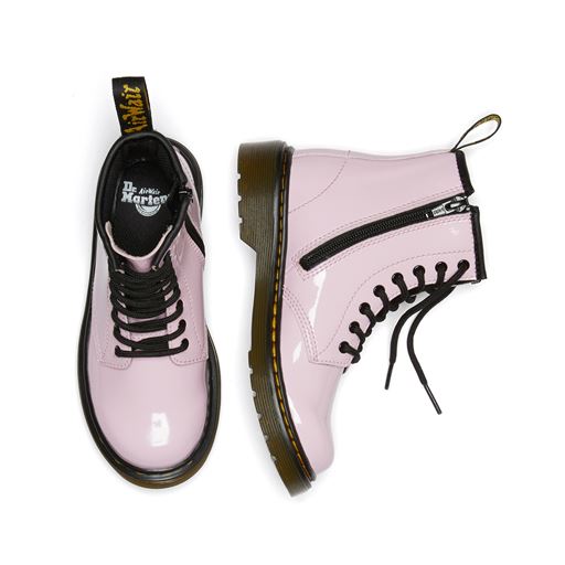 Dr. Martens Junior Patent Leather Ankle Støvle, Pale Pink, 34
