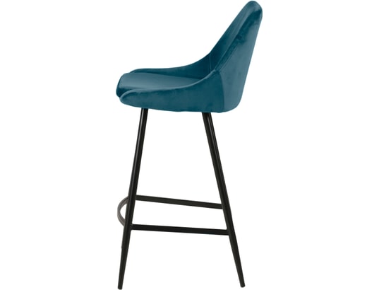 CONCEPT1 - Tabouret de bar Lot de 2 T. Bari bleu clair velours (plan)