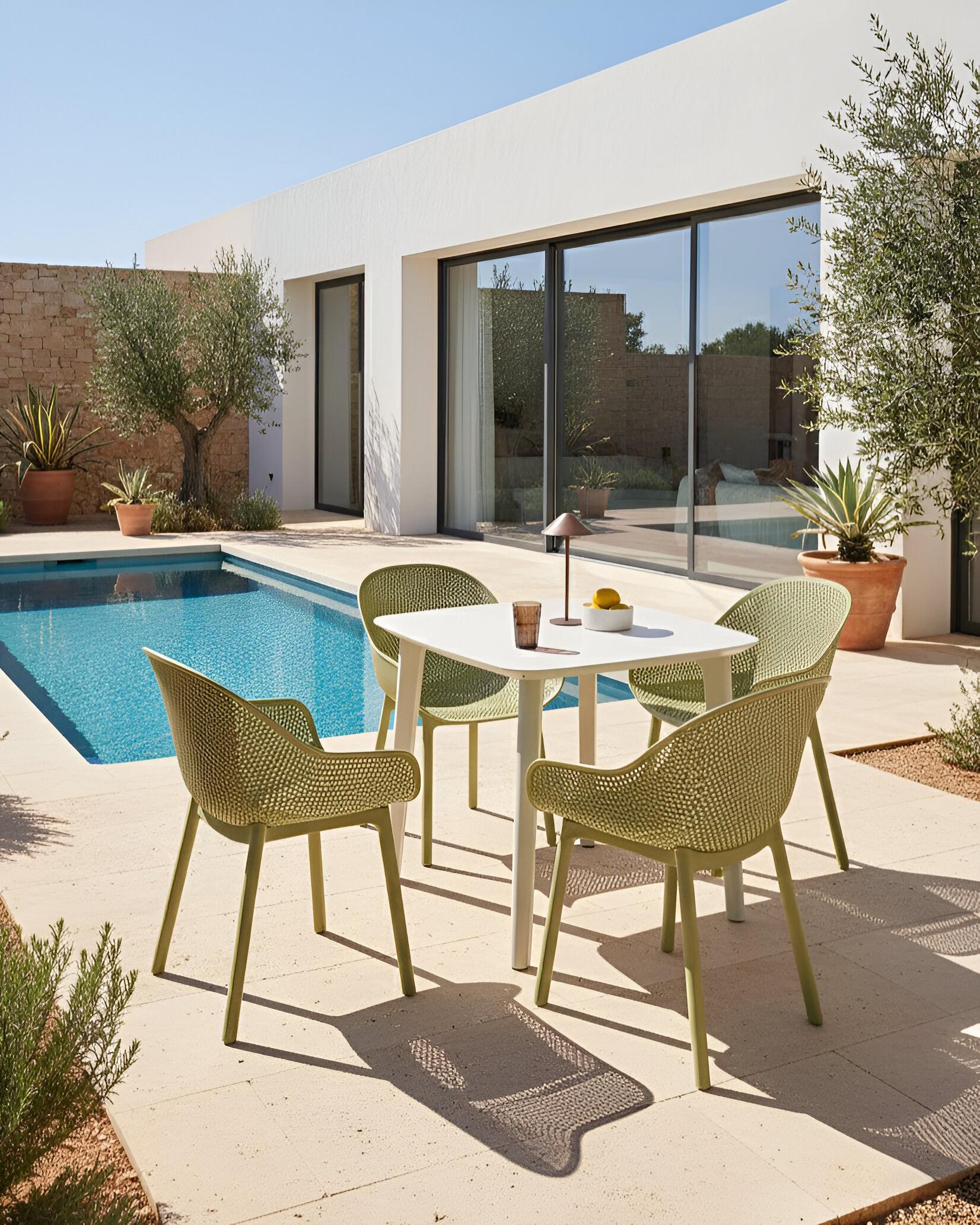 Set van 4 tuinstoelen TIGGIANO Olijfgroen