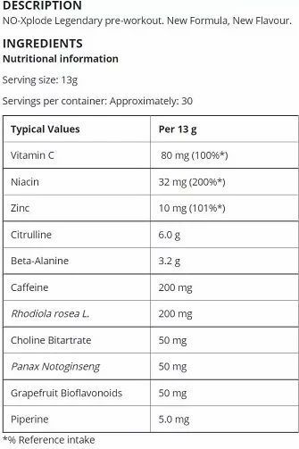 BSN N.O.-Xplode 3.0 Pre Workout - Pre-Workout – Red Rush – 30 doseringen (390 gram)