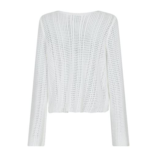 Neo Noir Bates Crochet Knit Cardigan, White, 42