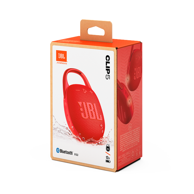 JBL - Clip5 Portable Bluetooth Speaker - Red