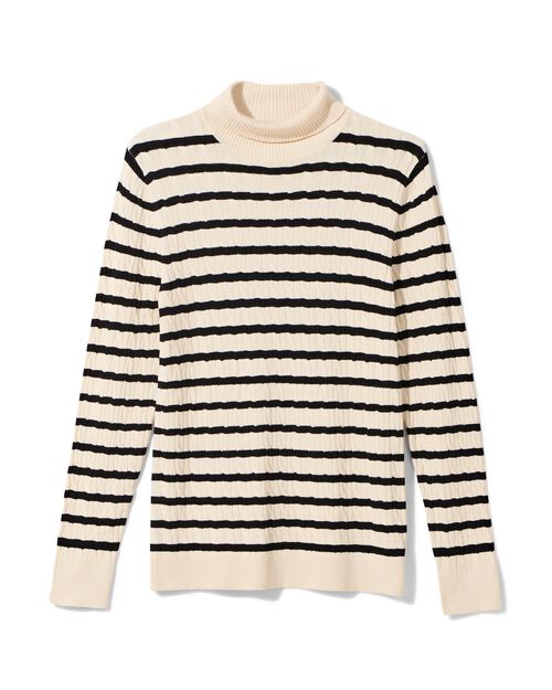 pull col roulé femme Louisa blanc/noir