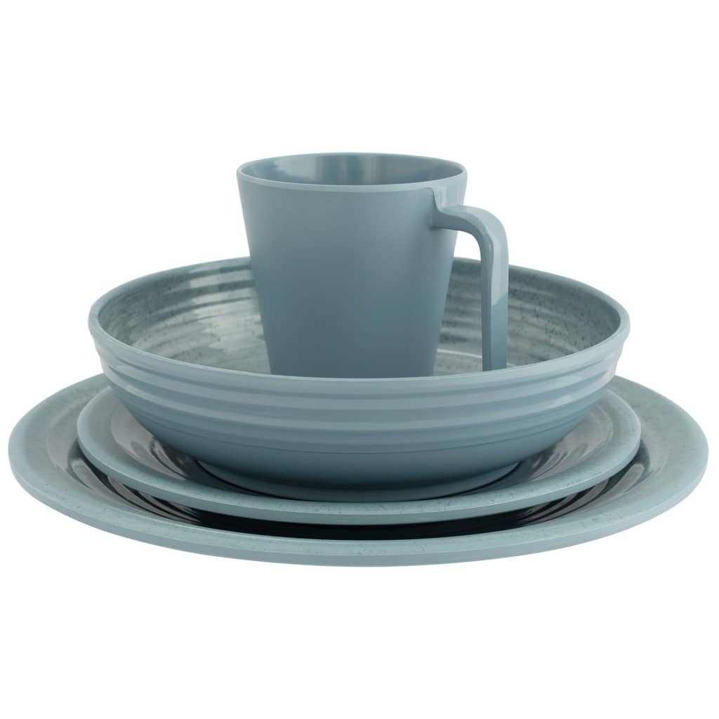 Conjunto de louça para camping Eurotrail Denia, 16 peças, em melamina azul celeste.