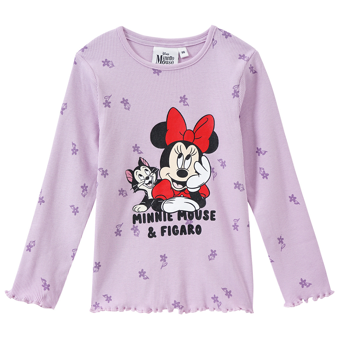 Topolino Minnie Maus Shirt in Ripp-Struktur helllila