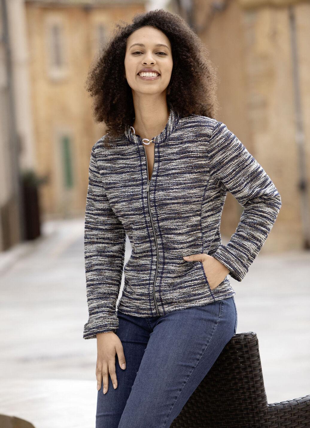 Blusenjacke aus Bouclé