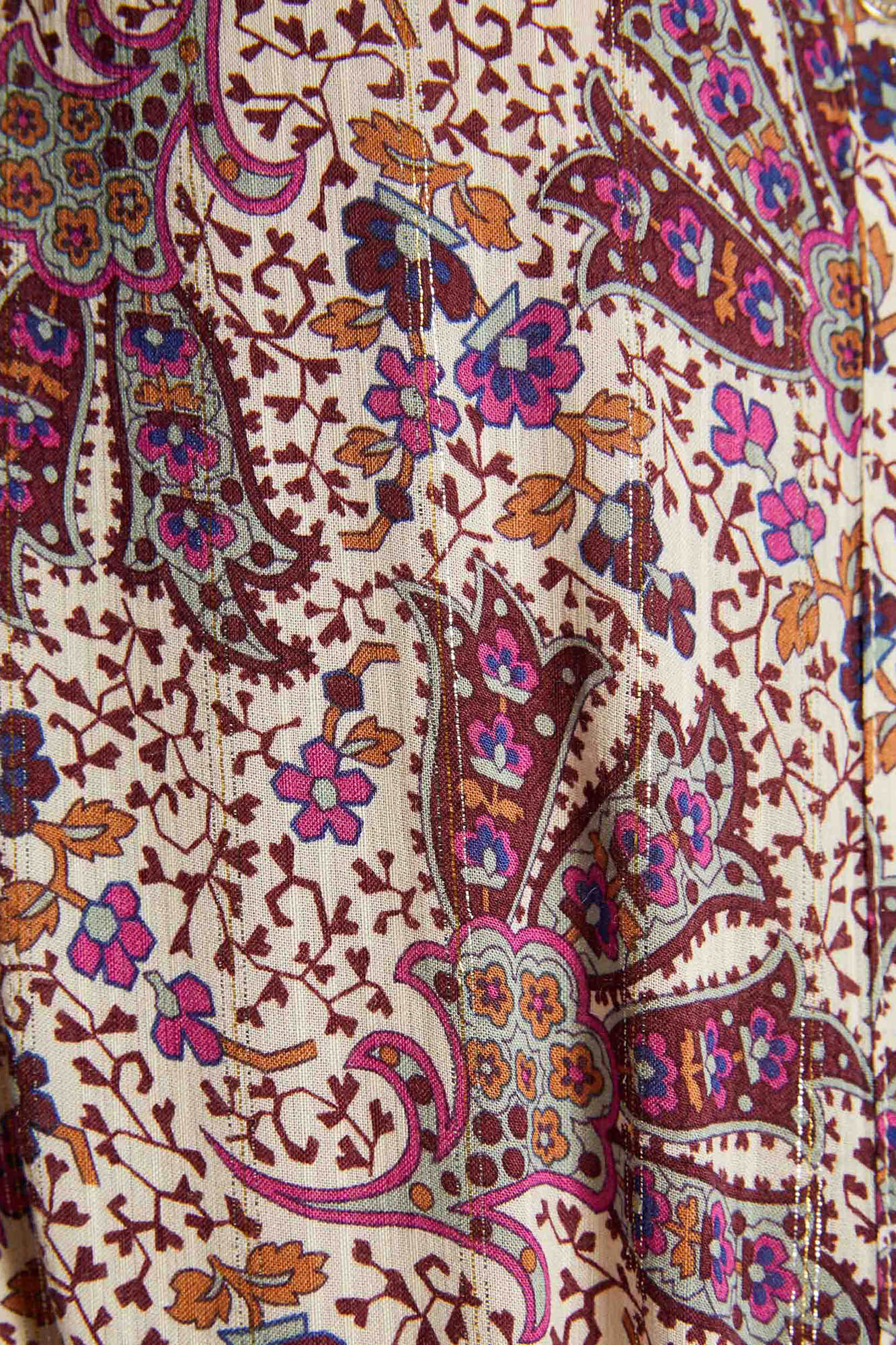 Camisa de manga 3/4 com estampa de vegetais - Multicolorida