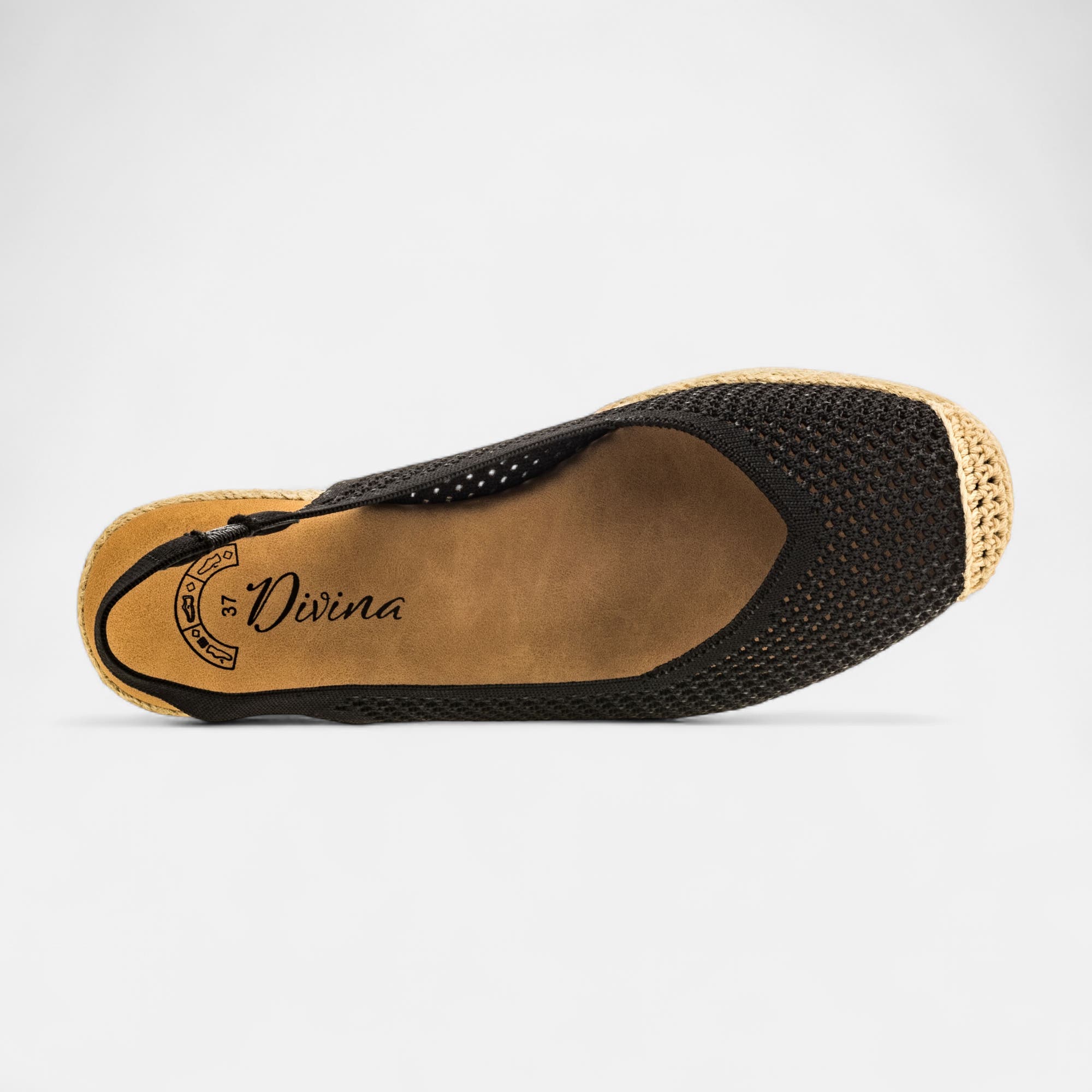 Espadrilles à talon compensé Femme noir