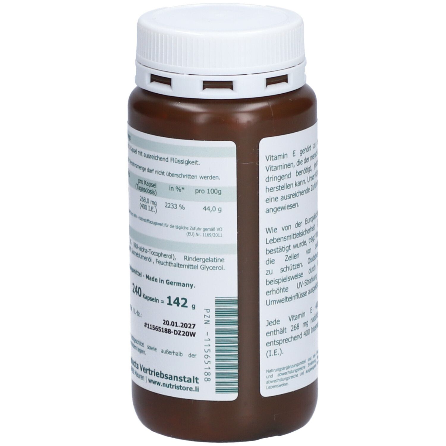 THE NUTRI STORE Vitamin E 400 I.E. Kapseln