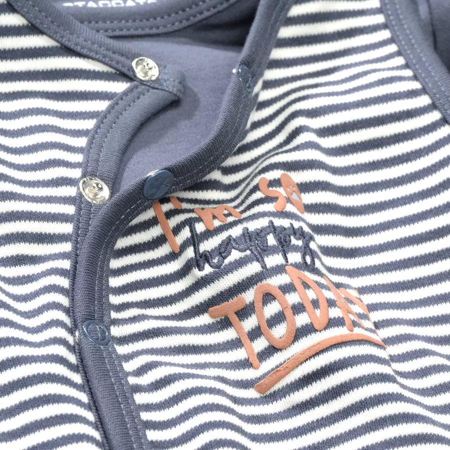 STACCATO Strampler+Shirt night blue gestreift