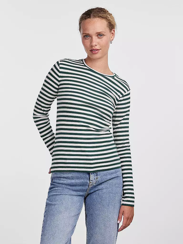 PIECES Langarmshirt PCRUKA dunkelgrün