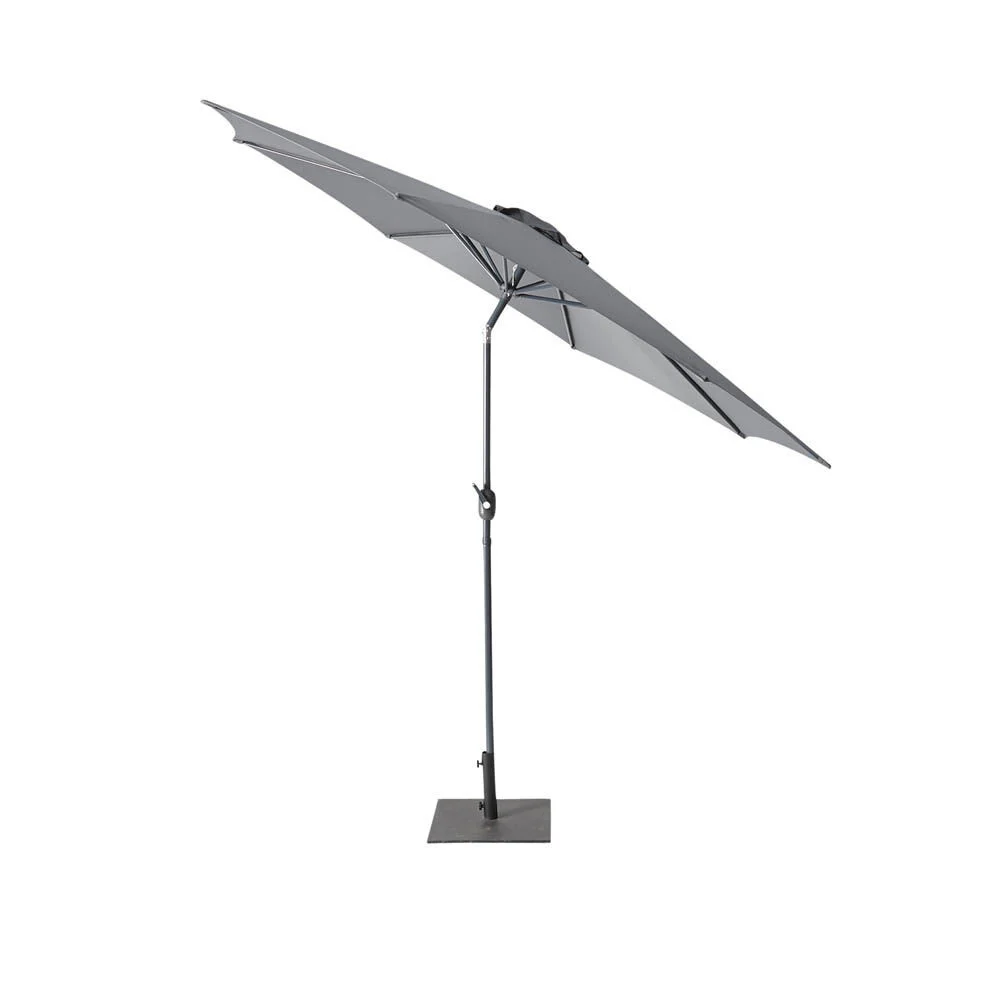 Parasol de jardin rond Tiago inclinable gris Ø.300 x H.245 cm