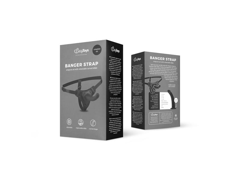 Easytoys Fetish Collection Umschnalldildo Schwarz Glatter Silikon-Umschnalldildo mit Gurtzeug