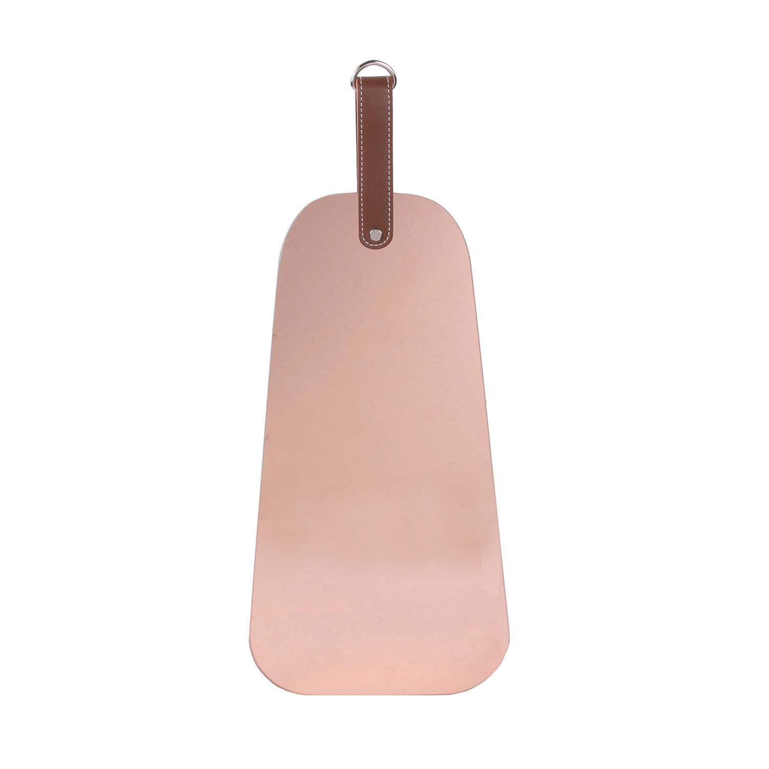 MIROIR CUIVRE ROSE A SUSPENDRE ANSE PU