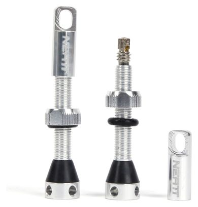 Paire de Valves Tubeless Neatt Premium Presta Argent