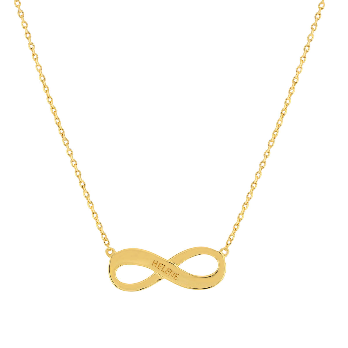 Collier plaqué or infini personnalisable 45 cm