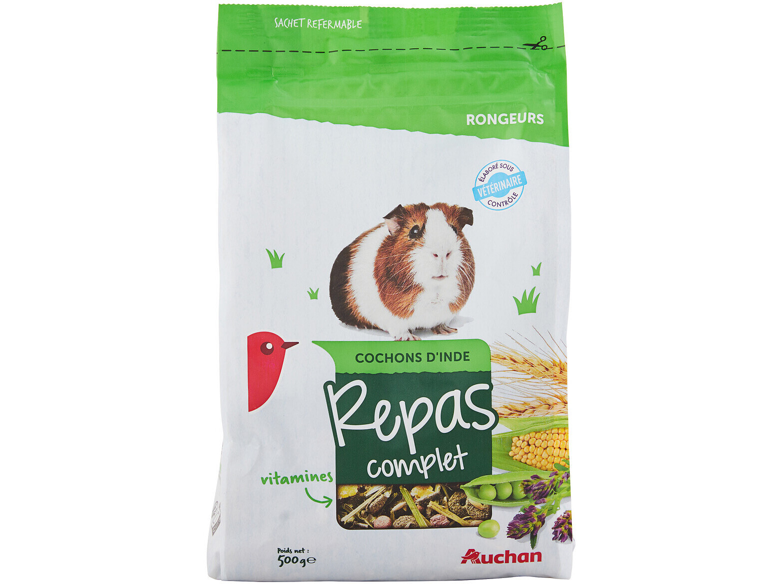 COMIDA PARA PORQUINHO ÍNDIA AUCHAN MENU COMPLETO 500G