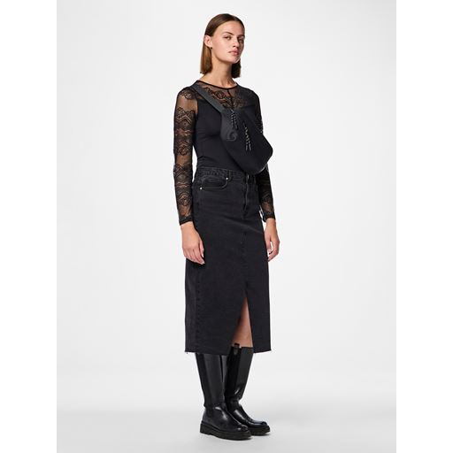 Pieces Sinna Langærmet Bodystocking, Black, M