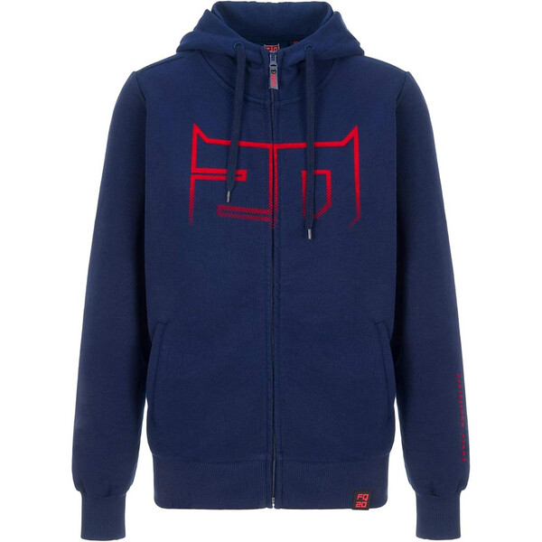 Fabio Quartararo - Sweat zippé à capuche Flock 20 Bleu / Rouge