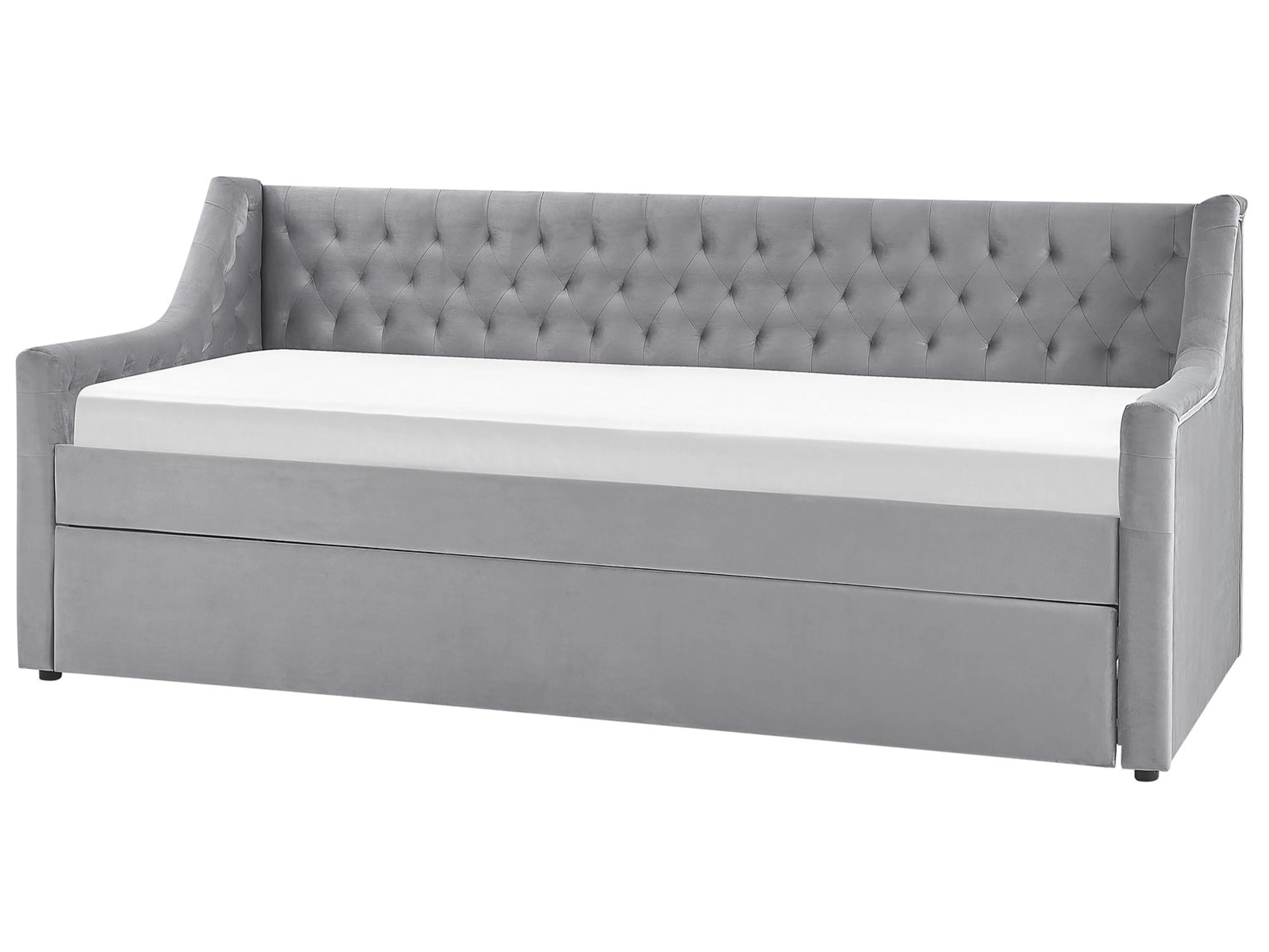 Onderschuifbed Fluweel MONTARGIS 90 x 200 cm Lichtgrijs