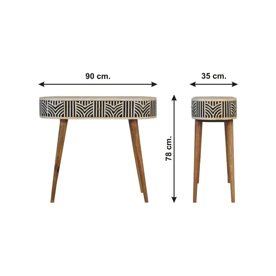 Artisan Furniture Solid hout Edessa Sidetable Tafel met Bone Inlay