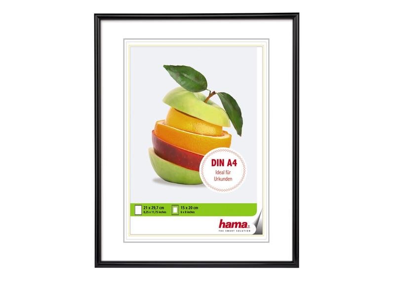 Hama Bilderrahmen Sevilla 21 x 29.7 cm, Schwarz Klassischer Kunststoffrahmen