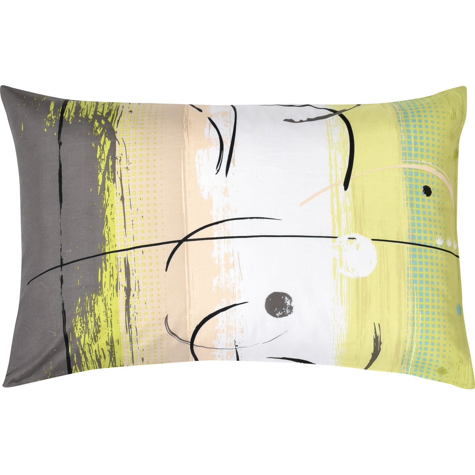 Bettwäsche Satin Muster grün 200x210 2x65x65 Bettanzug Fra