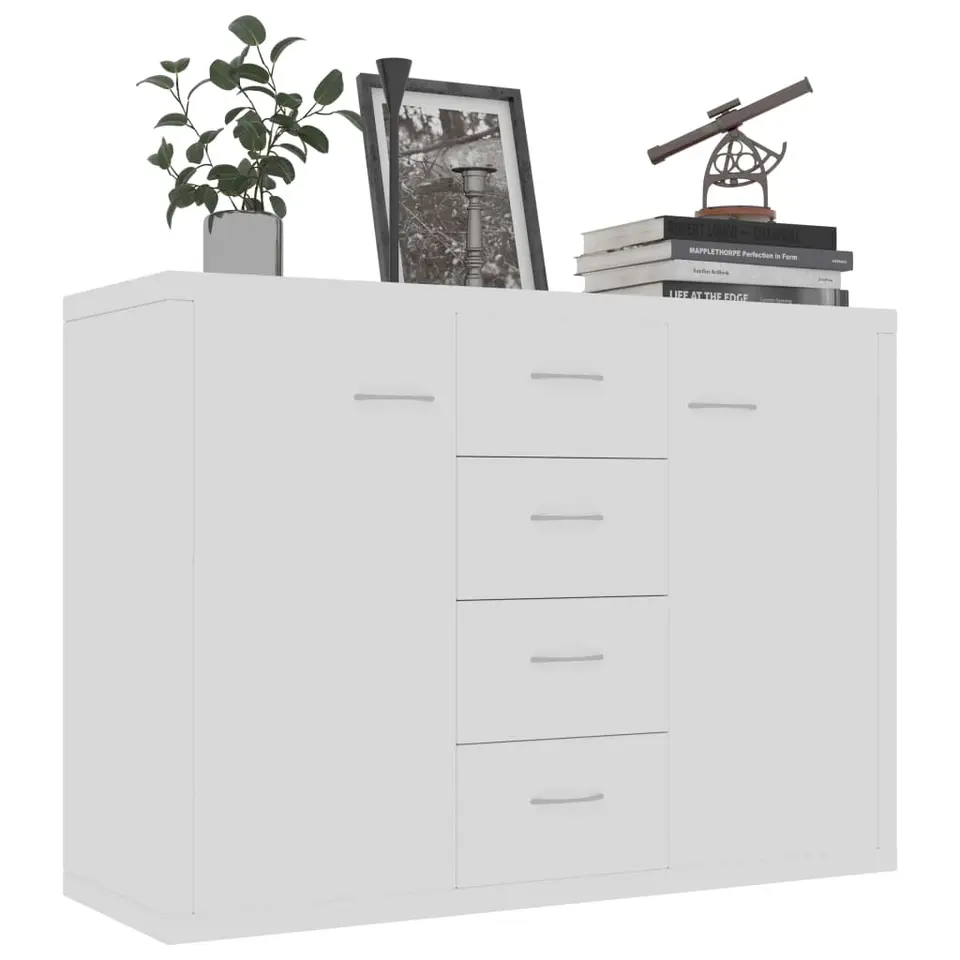 vidaXL - Dressoir - Wit - Bewerkt hout