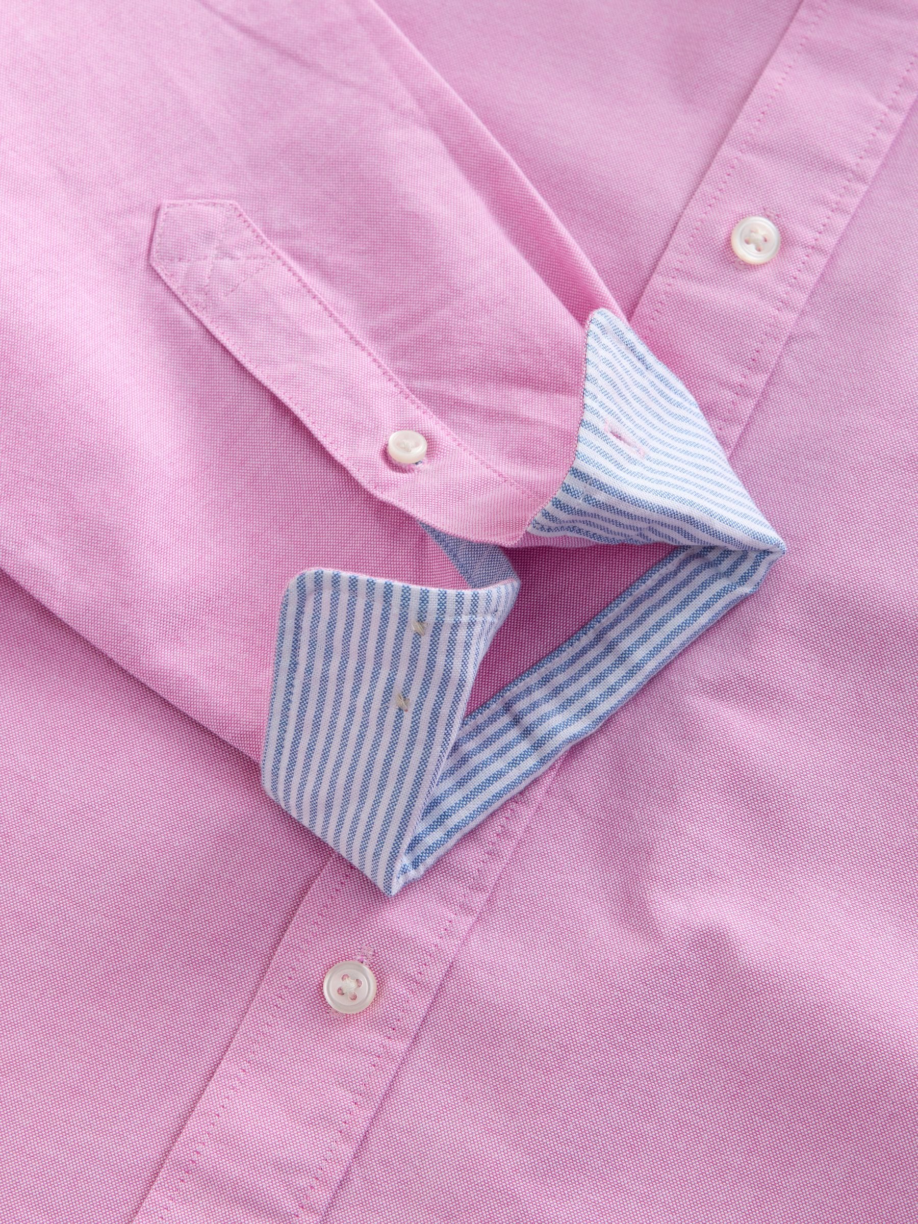 Roze - Normale Pasvorm - Oxford-hemd met lange mouwen