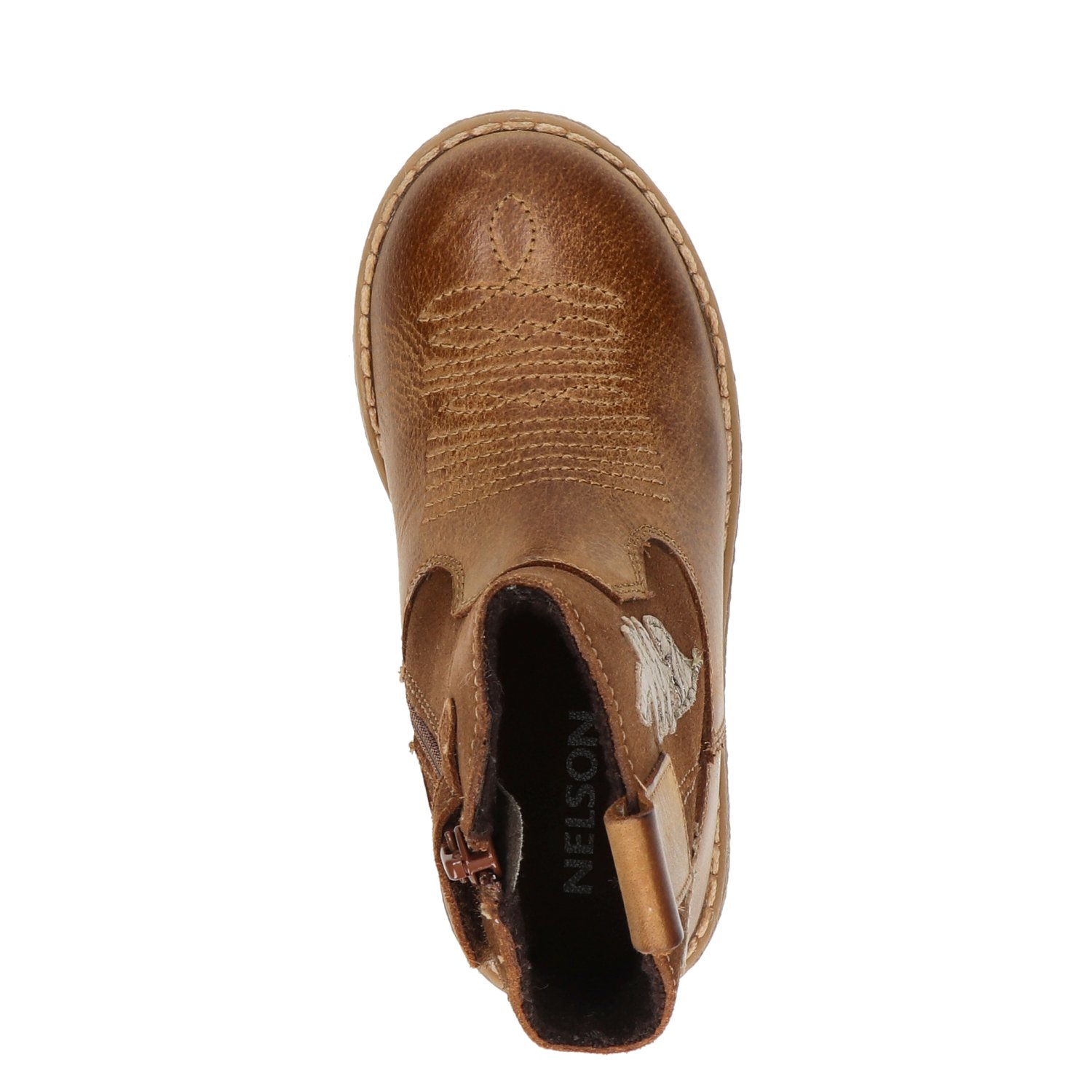 meisjes enkellaarsje Nelson Kids Cognac