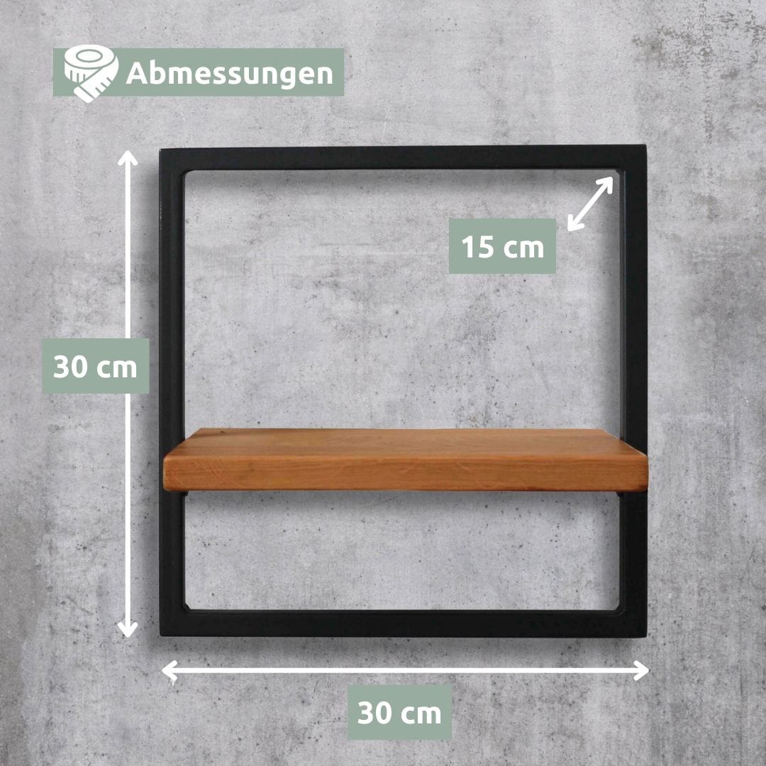 holz4home Wandregal 30 x 30 cm Eiche natur geölt