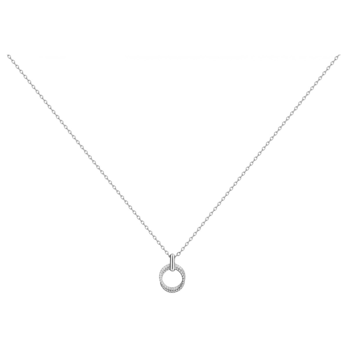 Collier mono-motif en Argent avec oxyde de zirconium blanc