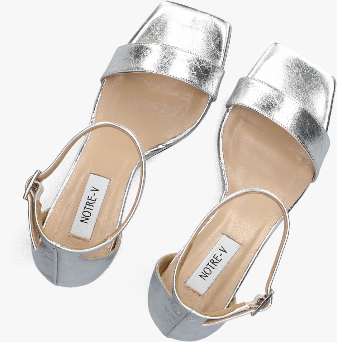 zilveren notre-v sandalen met hak 86605