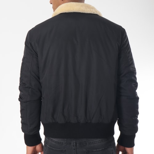 Bomber Col Mouton Versmold Noir
